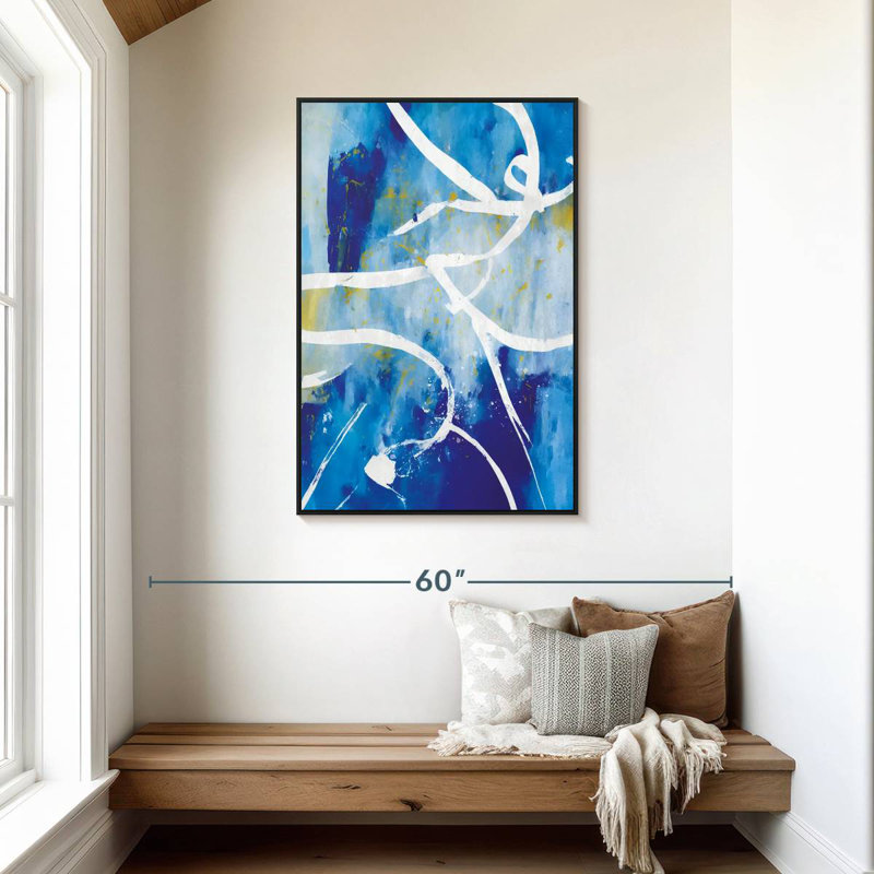 Walley White Gold Splatter, Floating Frame Black, 29" X 43"