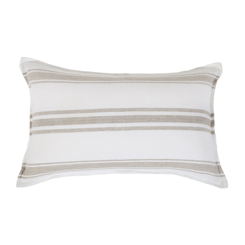 Jackson 100% Linen Buttons Sham, Standard, White/Natural