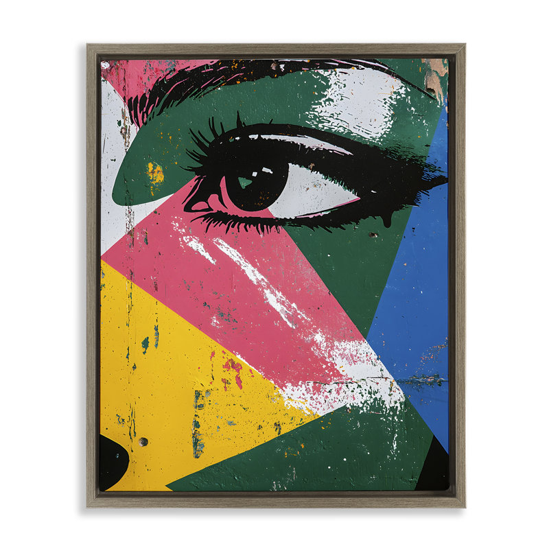 «Fragments of Face», art mural encadré sur toile flottante brune, design par Walker Noble, H 21 po x l 17 po