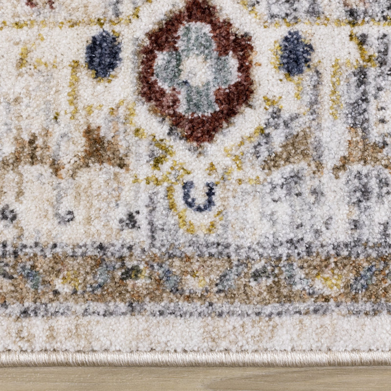 Tapis de salon en polyester Jahmi, Rectangle 7 pi 10 po x 9 pi 8 po