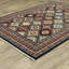 Tapis géométrique en laine tissé à la machine en gris / brun-715251292