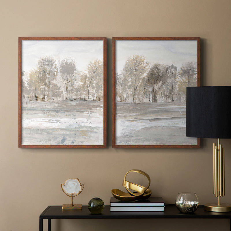 «Meadow's Edge I», reproduction encadrée de qualité supérieure - prête à être accrochée - aucun clou requis - aucun clou requis