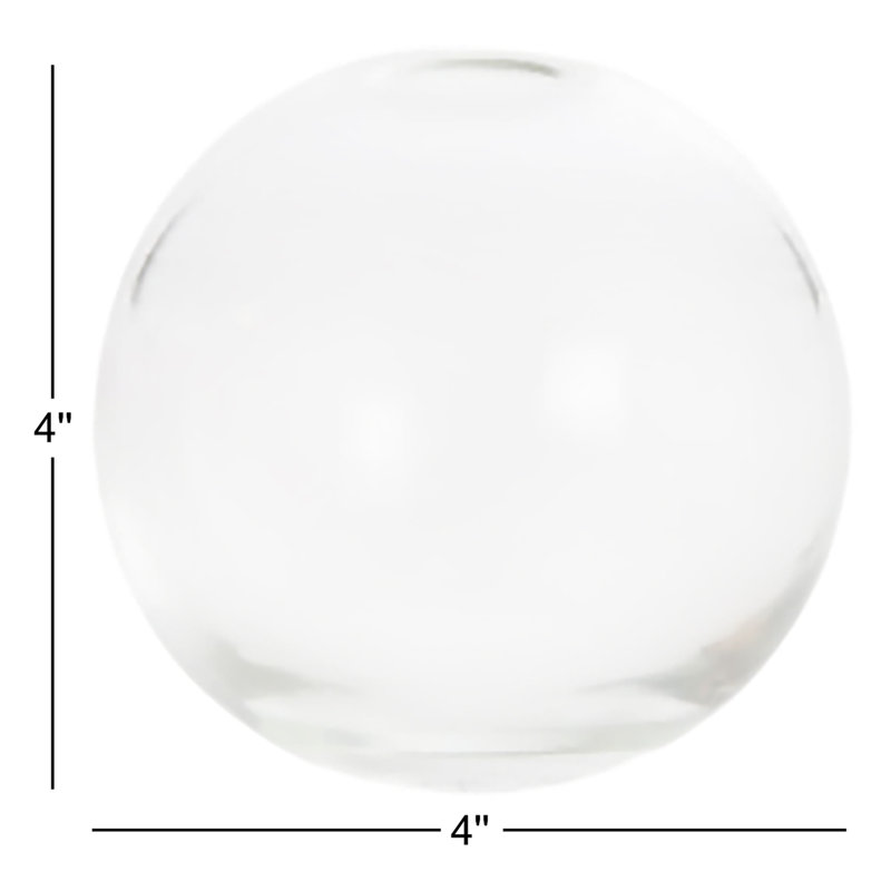 Aurora Handmade Glass Table Vase, Smoke, 6" H x 6" W x 6" D