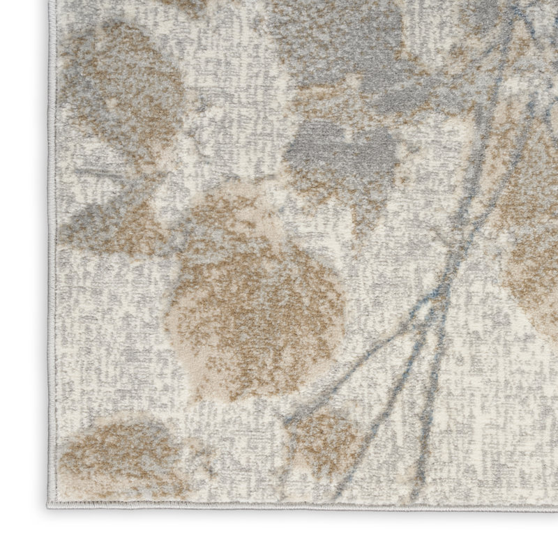 Abstract Machine Woven Grey Multicolour Area Rug, Runner 69 x 221cm