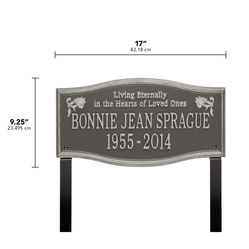 Alexandria 'Living Eternally' Memorial Plaque, Yes, Pewter/Silver