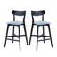 Ensemble de 2 chaises de bar en bois avec tabourets à hauteur de comptoir avec dossier et repose-pieds pour restaurant-77234866