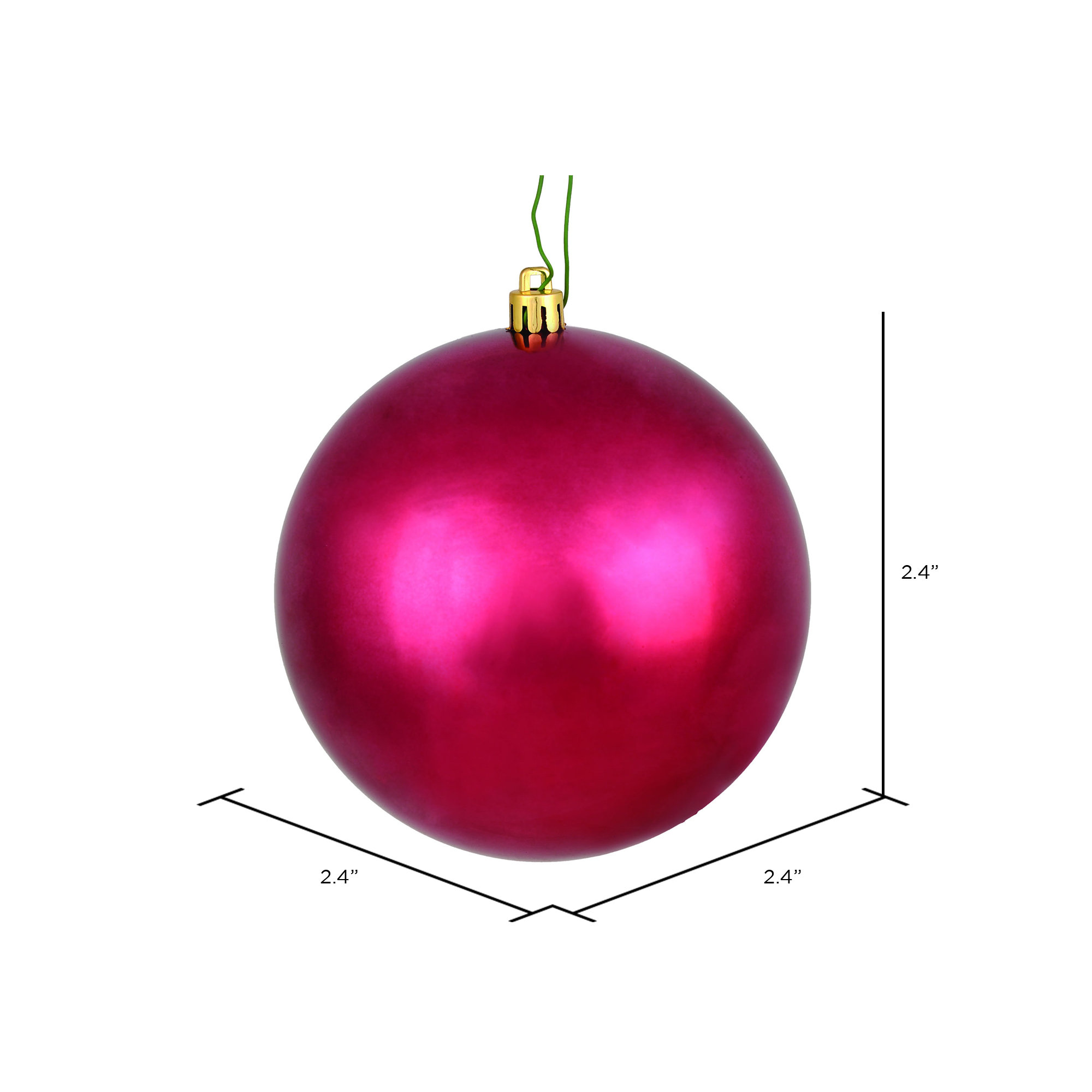 Holiday Décor Ball Ornament, Berry Red Shiny
