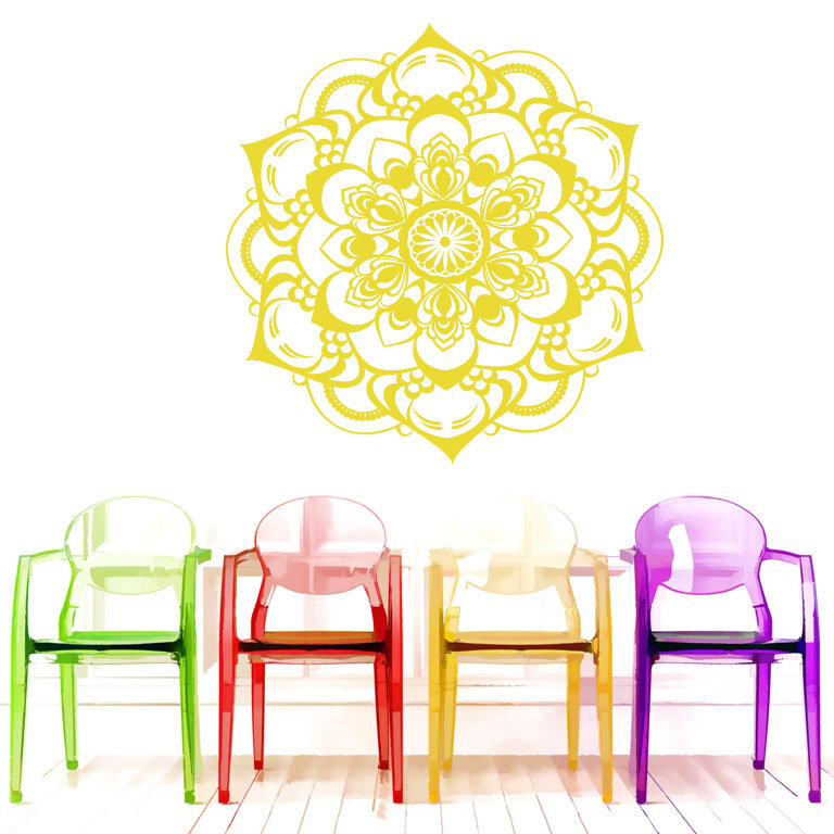 Décalcomanie murale décoration boho Natazhat, Jaune