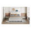 Grand lit plateforme en bois avec 2 grands tiroirs, lit gigogne simple TG, 1 ensemble de prises et ports USB, blanc