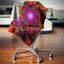 Cristaux brillants mauves dans l'espace - coussin à imprimé floral-29597994-29597997
