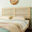 Wooden Bed With Rattan Headboard