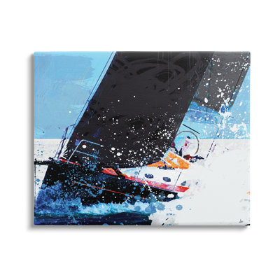 «Boat Rough Water Splashing Waves Ocean Collage» par Savannah Miller - impression