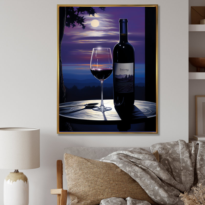 Shiraz Silhouette I - impression, H 32 po x l 24 po x P 1 po, Cadre flottant doré