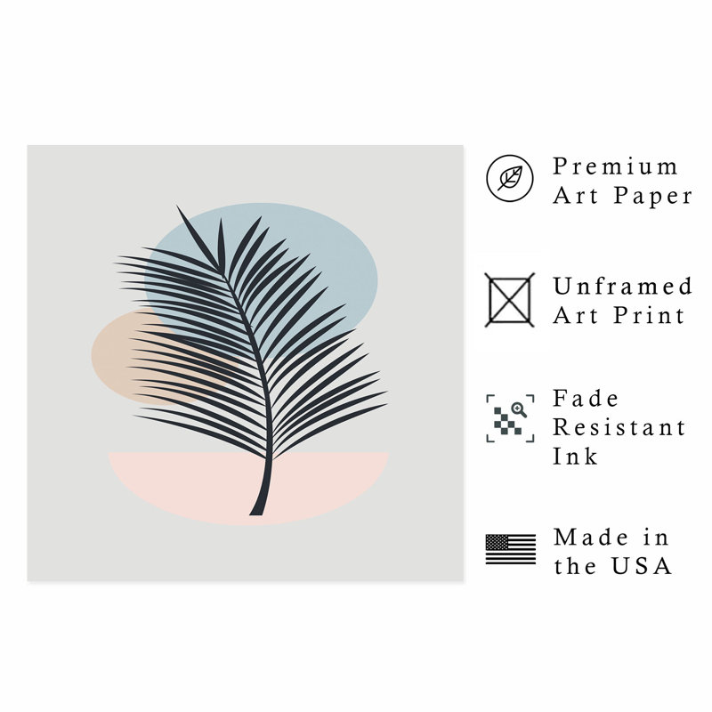 «Botanical Palm Leaf II», reproduction d'art sans cadre, H 12 po x l 12 po