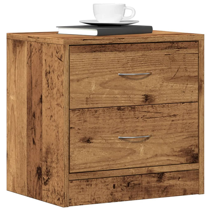 Emlyn 40cm W Manufactured Wood Bedside Table, Old Wood