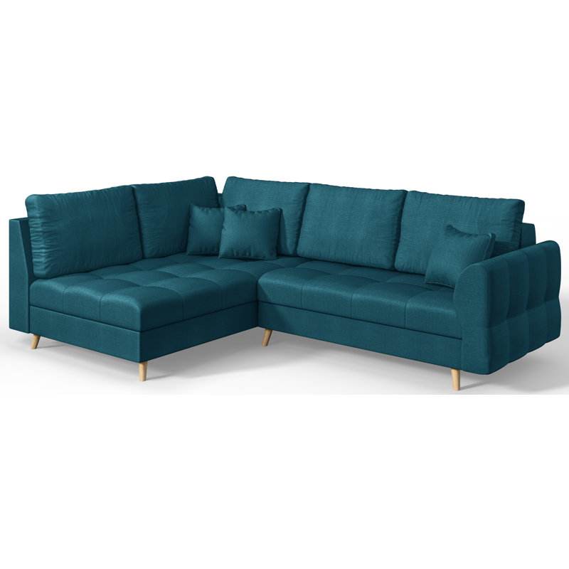 Scandinavian Corner Sofa, Left Hand Facing, Blue