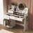 Adlai 42 in White Makeup Vanity with LED Round and Outlet