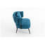 Fauteuil d'appoint en chenille bleue avec ressorts ensachés et fauteuil moderne pour petits espaces