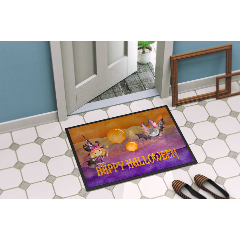 Tapis de porte pour l’extérieur antidérapant little et bat Eila, Rectangle 2 pi x 3 pi