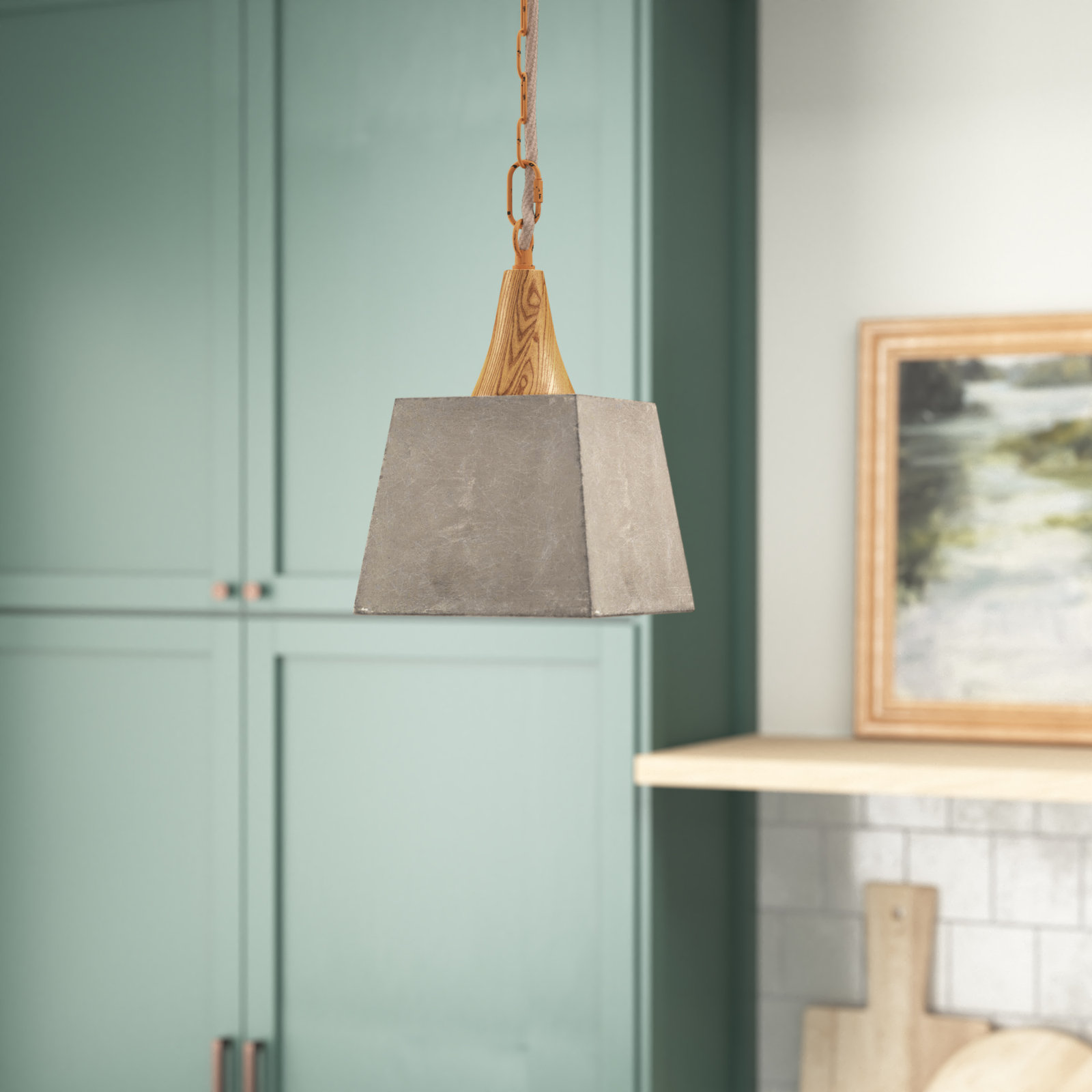Tillman Single Light Concrete Plug-in Pendant