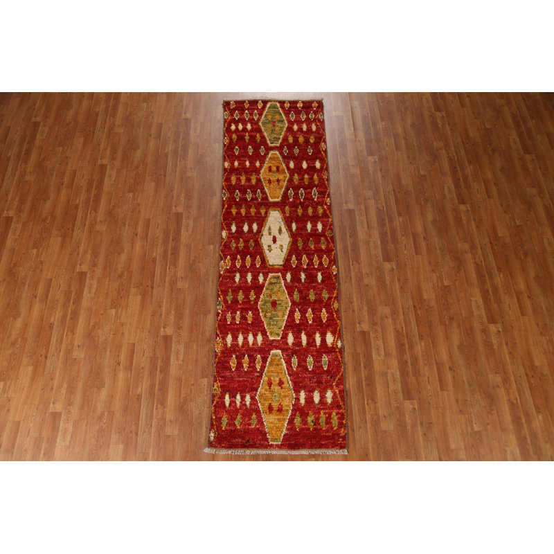 Tapis de couloir unique en laine rouge 2 pi 10 po x 9 pi 8 po One Age