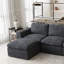 Canapé en forme de L à large éponge en osier à compression 3 pièces Boneless, sans assemblage requis-319433466