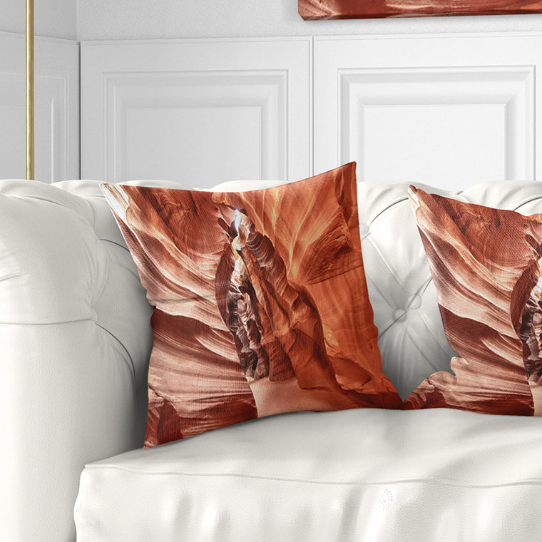 Coussin Schafer Landscape Antelope Canyon, 18 po x 18 po, Coussin décoratif