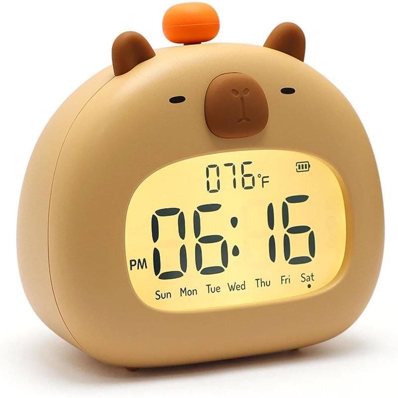 Digital Electric Alarm Tabletop Clock Brown