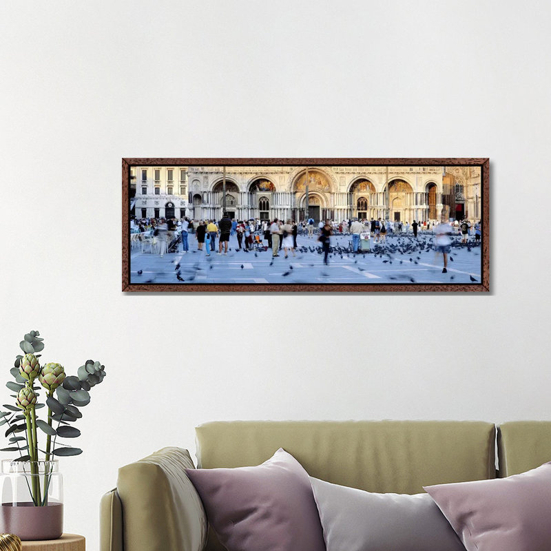 Tourists In Front Of A Cathedral, St. Mark's Basilica, Piazza San Marco, Venice, Italy by Panoramic Images - Panoramic Gallery-Wrapped Canvas Giclée on Canvas