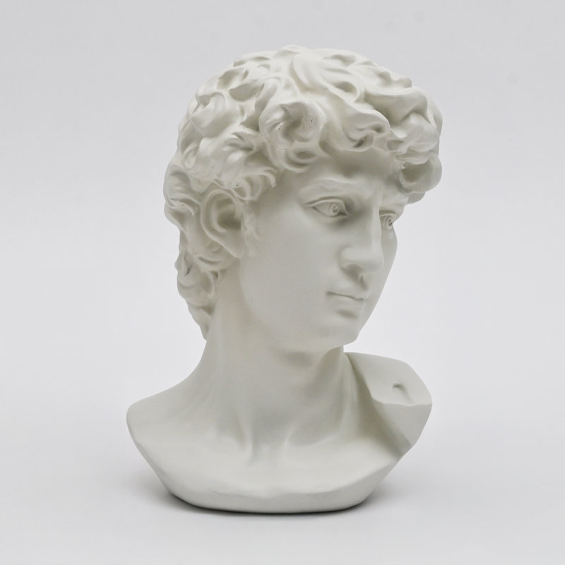 Monochrome Classical Bust Sculpture – Matte Resin Decorative Accent (29 cm) , Ivory