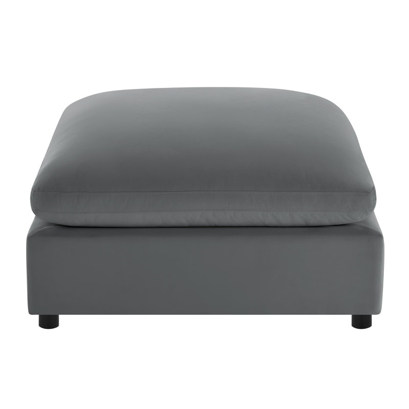 Repose-pieds en tissu gris anthracite Caylie
