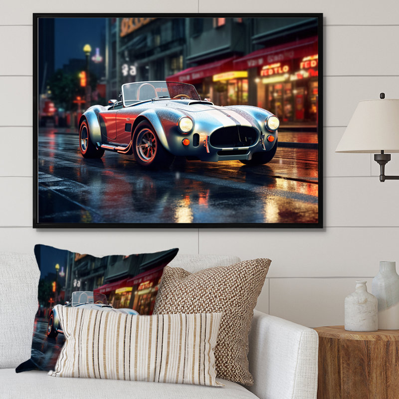 Classics Cobra Car At Night I, Cadre flottant noir, H 24 po x l 32 po x P 1 po