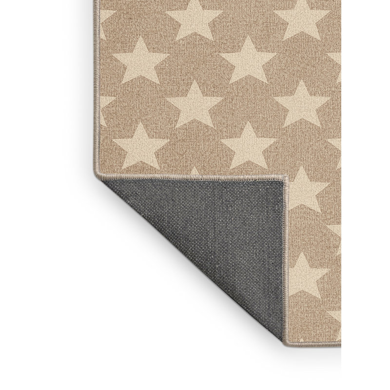 Soft Plush Faulk July 4Th Modern & Contemporary Abstract Area Rug in Beige – Beige Binding, 5x8