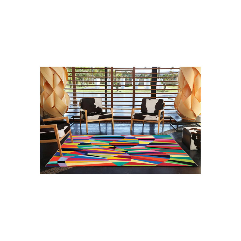 Tapis décoratif lavable à la machine multicolore, Tapis de couloir 3 pi 3 po x 6 pi 7 po
