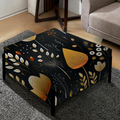 Artistic Essence Floral Pattern - Floral Large Square Ottoman