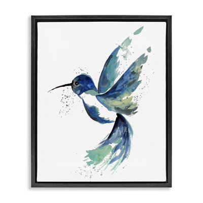 " Modern Blue Hummingbird Flying "