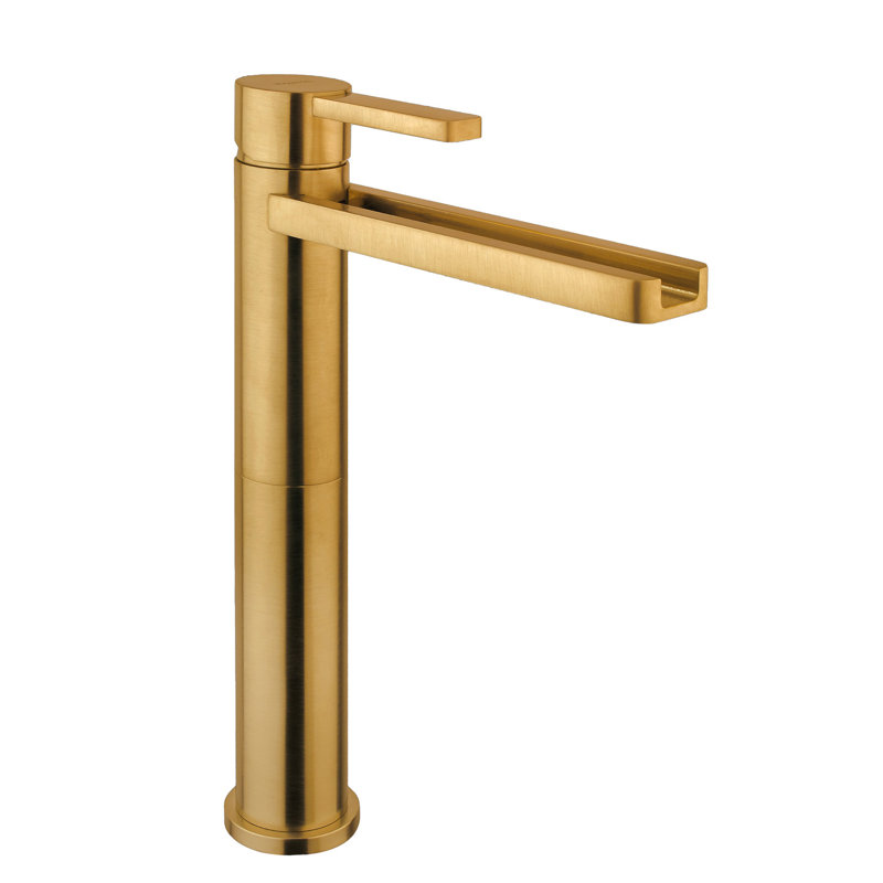 Capri Single Hole Bathroom Faucet, Brushed Gold