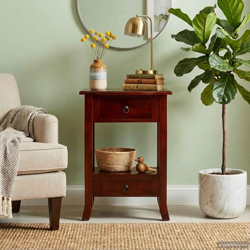 Console avec tiroir brun 19,69 po x 11,61 po x 29,92 po, Brun