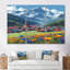 «Swiss Mountain Town Blossoming Spring Flowers» - ensemble d'art mural imprimé campagne-108318078-108318083