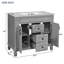 Meuble-lavabo de salle de bain avec lavabo supérieur / armoire de rangement moderne avec 2 portes et 2 tiroirs / meuble-lavabo simple-113435692