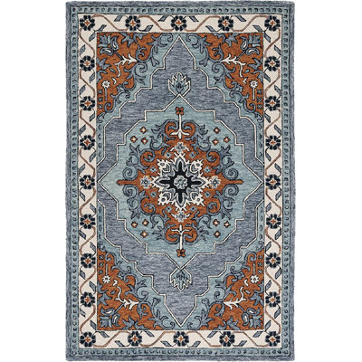 Tapis brun / gris en laine / coton touffeté à la main Dinkens