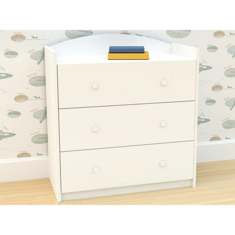 Plyler 88cm W 3 - Drawer Chest of Drawers, White