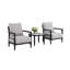 Ensemble de conversation de patio 3 pièces - chaises club Sunbrella + table d'appoint en marbre fritté marbre blanc grec, structure en aluminium