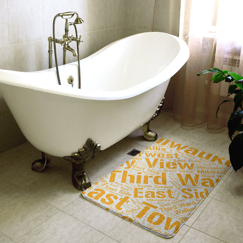 Milwaukee Memory Foam Non-Slip Bath Rug, Medium, Orange