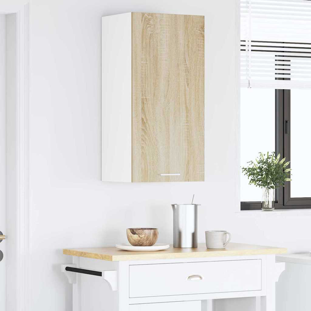 Vidaxl Hanging Cabinet Riga Artisan Oak And White 40 X 31 X 80 Cm