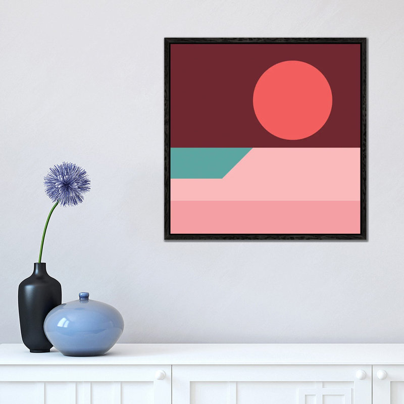 Mid Century VI - Print on Canvas, 45.72 cm H x 45.72 cm W, Black Framed