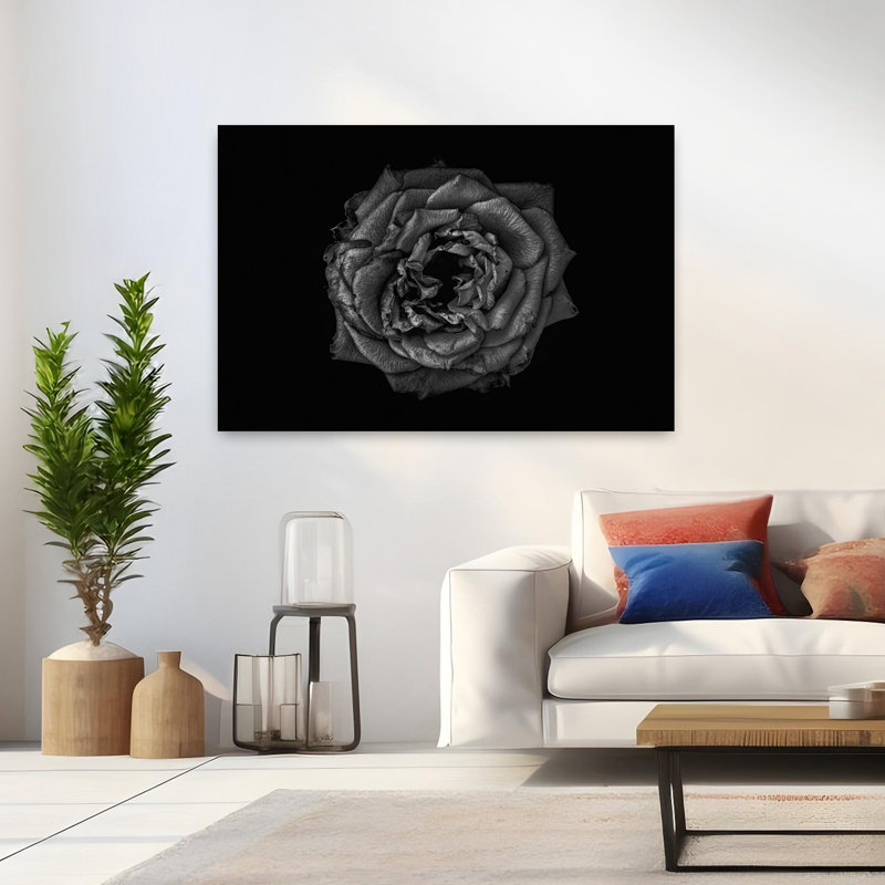 Art contemporain abstrait délicat avec fleurs vibrantes, H 32 po x l 48 po
