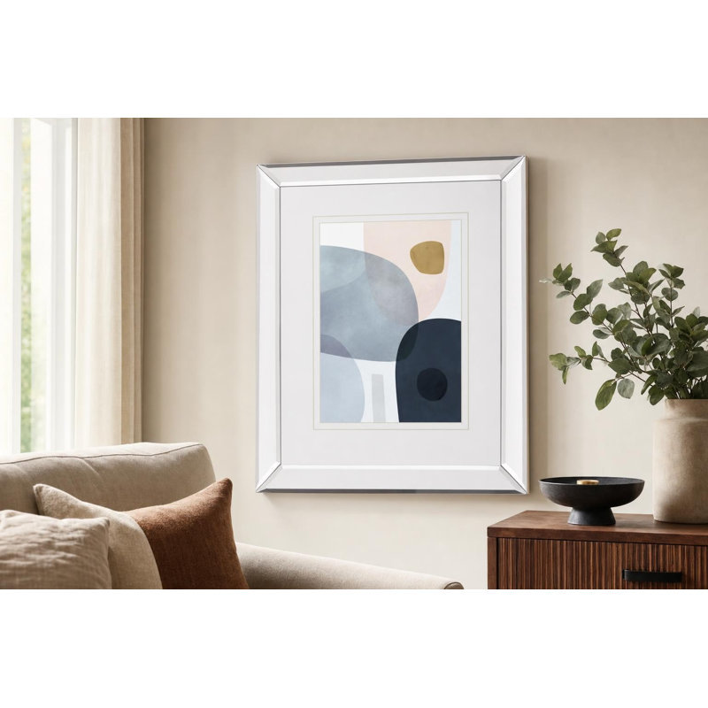 Soft Shapes Wall Art - 34" x 40" - Mirrored Frame
