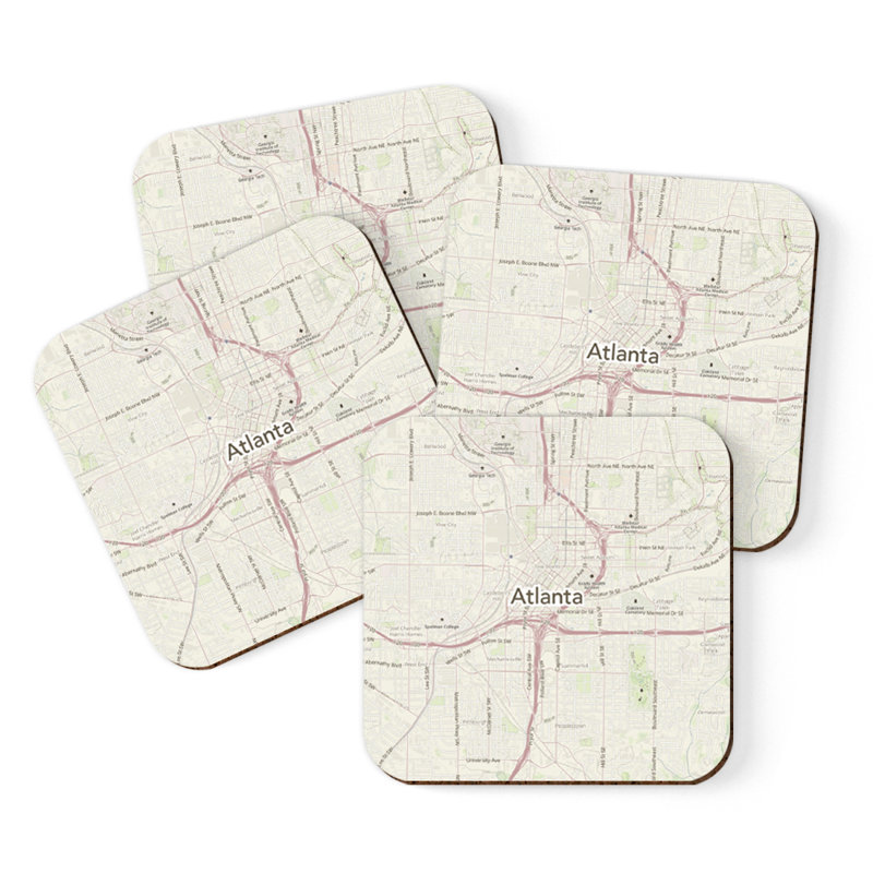 Sous-verre carte des États-Unis, Atlanta