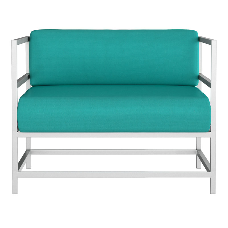 Fauteuil club Delano, non, Toile Aruba Sunbrella®, Argent Kessler